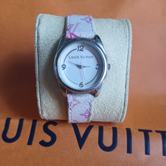 Louis Vuitton Accessories - 💯 Authentic Louis Vuitton Pink Face / Pink Monogram Watch #82003 New Battery